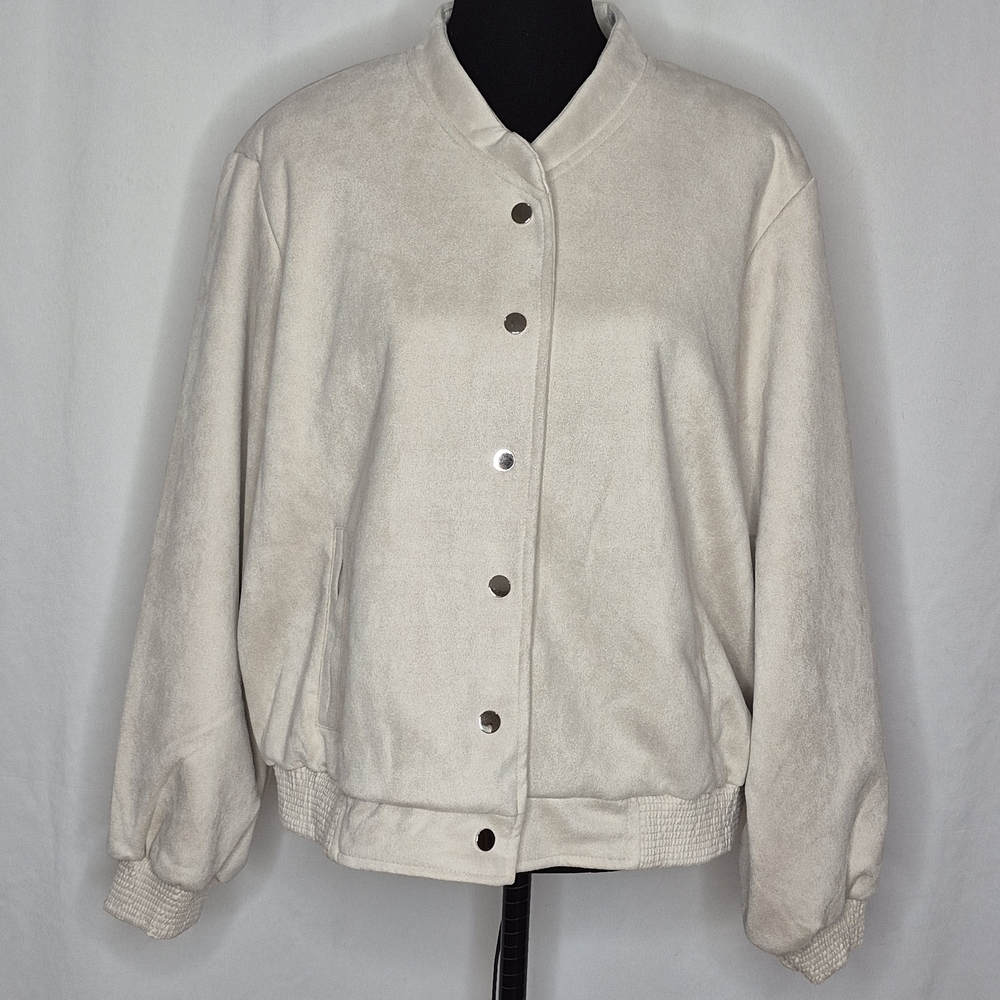 Truth by Republic Faux Suede Bomber Jacket - Size 1X